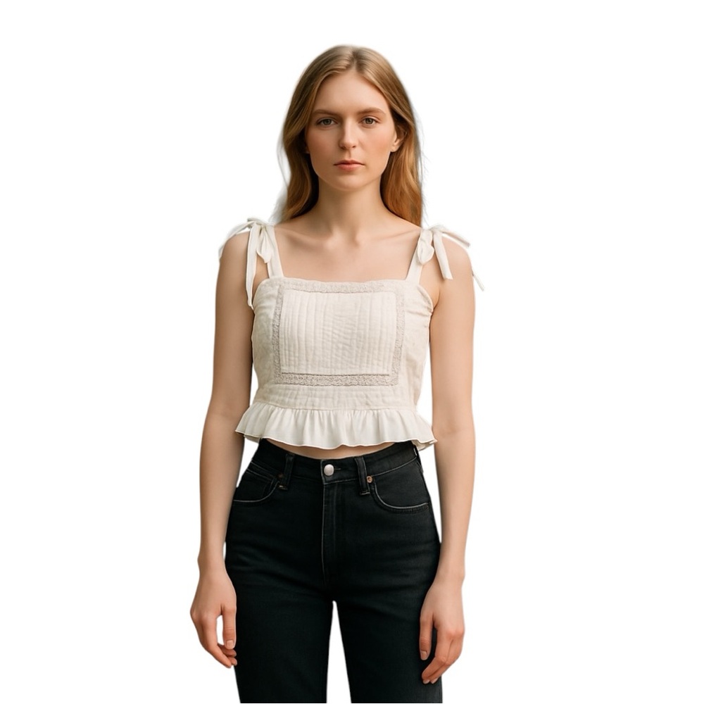 Princess Polly lace embroidered crop top Halter Size 6 Romantic Whimsical